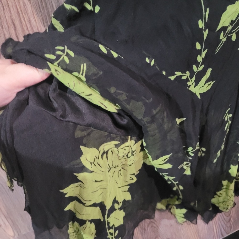 Jonathan Martin Silk Slip Dress Sz 12 SLIM FIT Bias Whimsigoth Fairy Pixie Hem - Picture 8 of 11